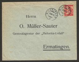 1915 : Pro Juventute "Luzernerli" auf Brief von Wilchingen