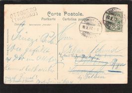 Stabstempel Ottoberg (Thurgau ) auf AK , 18.X.1907