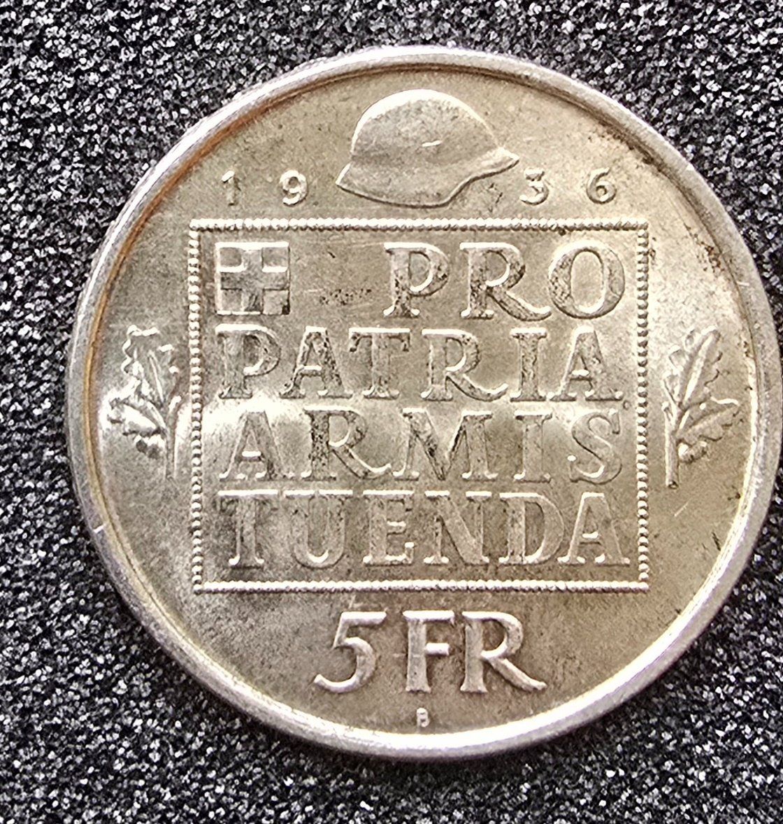 Alle Münzen: 5FR PRO PATRIA ARMIS TUENDA – Gebraucht aus Aubonne von Bluebird2 1