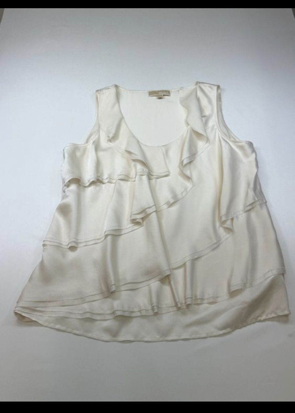 Michael Kors Top: Michael Kors Silk Top Ruffle Cream Size L – Nuovo (secondo la descrizione) da Ebikon venduto da Haselnuss23