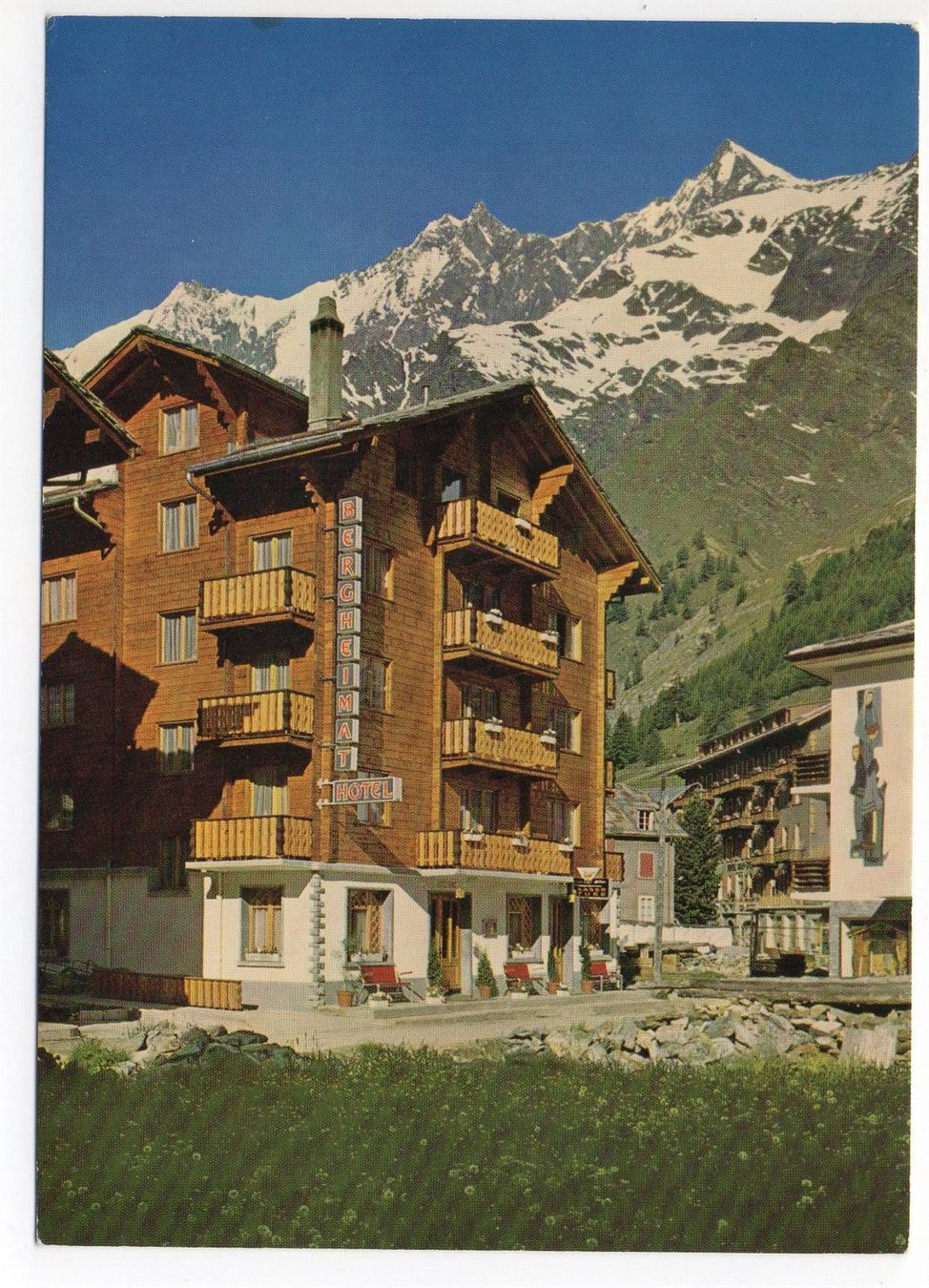 Ansichtskarten: SAAS-FEE Hotel Bergheimat – Gebraucht aus Jona von philajona