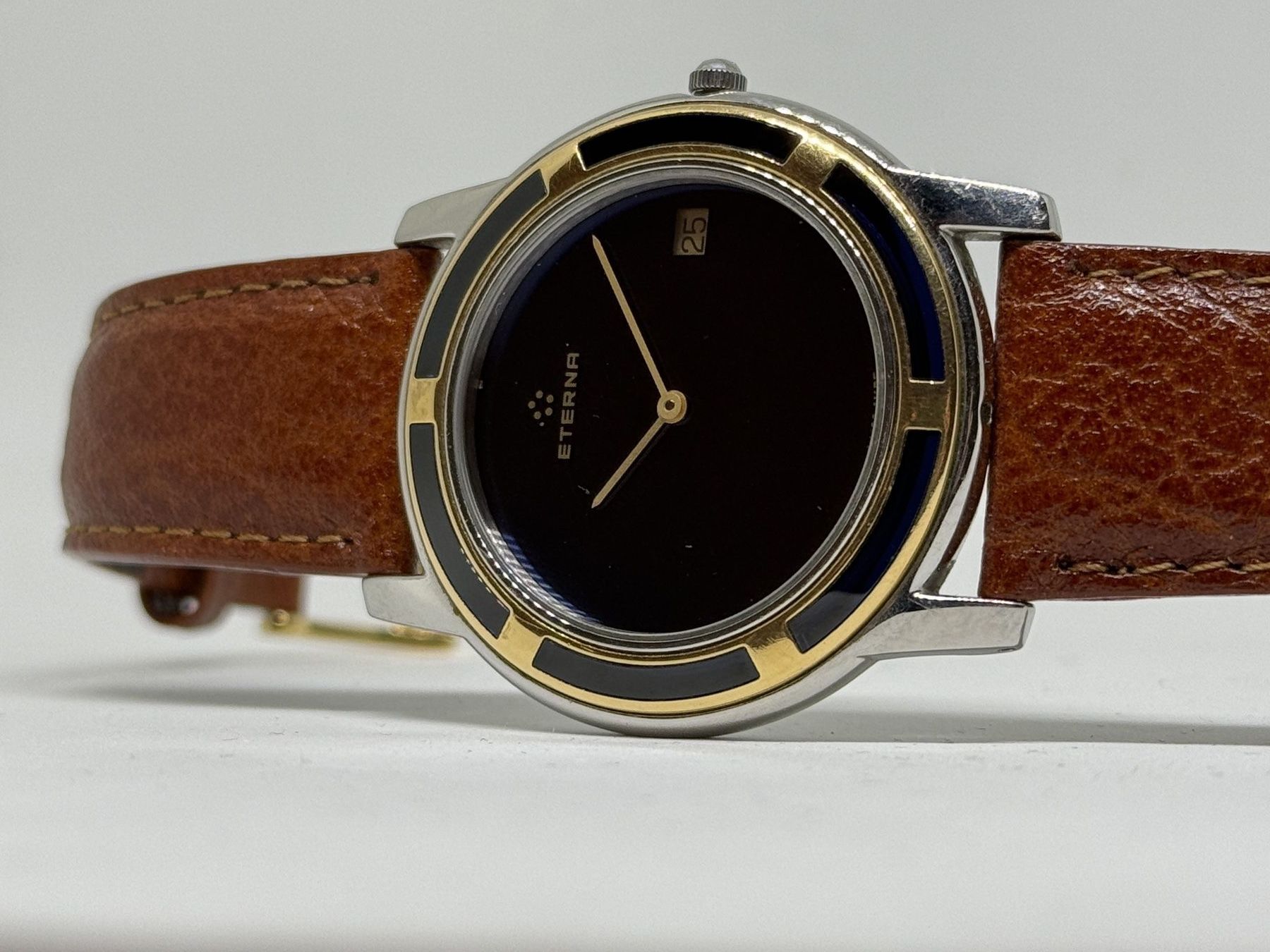 Eterna Orologi: ETERNA Galaxis 37mm Quartz Bicolor am Leder – Usato da Sempach venduto da ADR1AN0