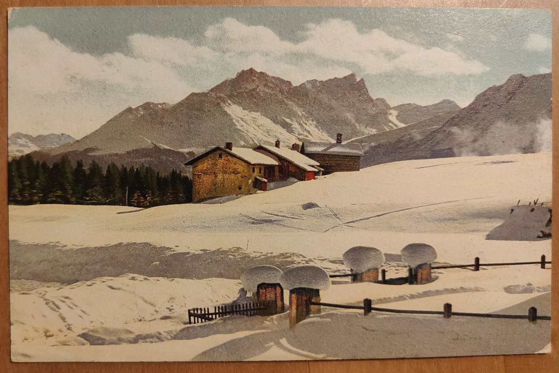 Cartoline postali: Winter Karte Lenzerheide um 1910 – Usato da St. Erhard venduto da Chaeferli6