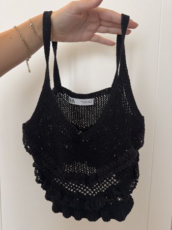 Zara Stricktop schwarz Grösse S guter Zustand