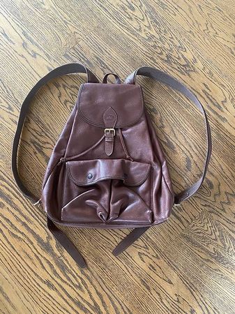 Grosser Longchamps Lederrucksack braun