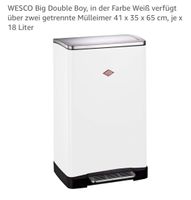 Abfalleimer WESCO Big Double Boy, weiss, 2 x 18 Liter, NEU