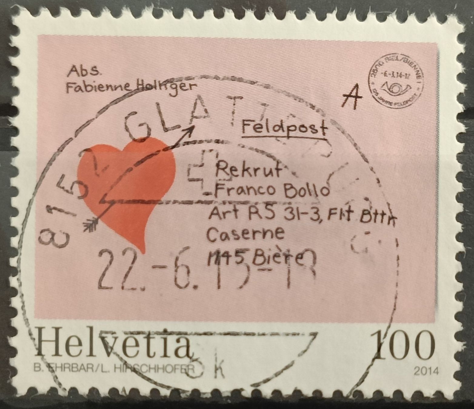 Tous les timbres: 2014 Schweizer Feldpost Top Stempel – D'occasion à Dübendorf par goeggi79