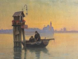 Louis Gianoli (1868–1957) Lagune de Venise au coucher soleil