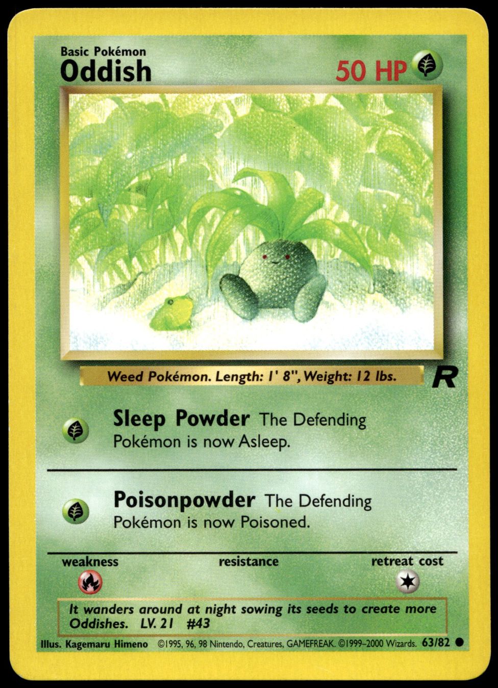 Pokémon Sammelbilder & Trading cards: Oddish 63/82 Pokémon Team Rocket – Gebraucht aus Uster von Madame_Cards