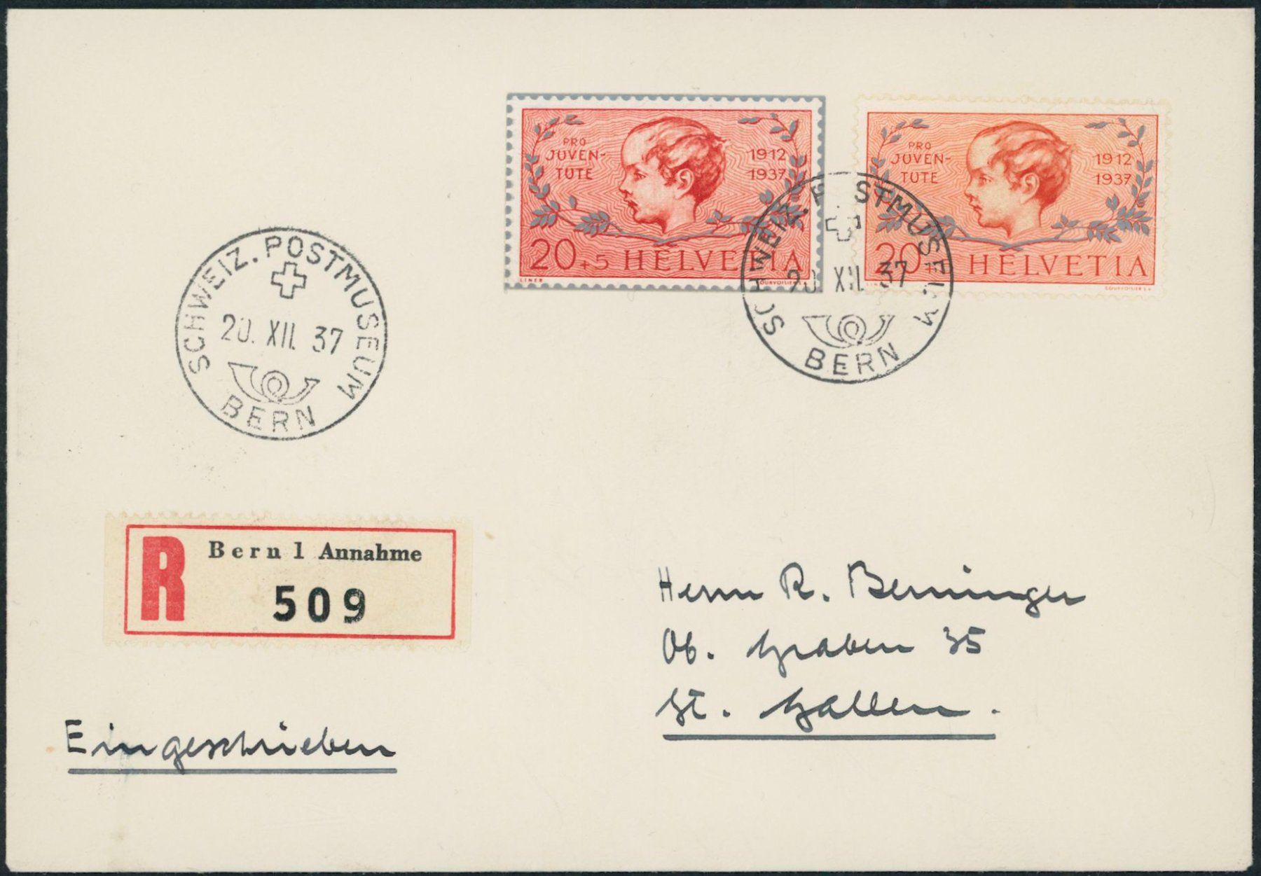 Tutti i francobolli: 1937 - Pro Juventute - Blockausschnitte - FDC ET - Gaudard – Usato da Schindellegi venduto da leecollect 2