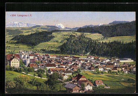 Cartes postales: AK Langnau i. E, Panoramaansicht – D'occasion à Berlin par bartko-reher