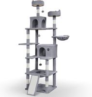 215cm Stabiler Kratzbaum Kletterbaum für Katzen, Grau