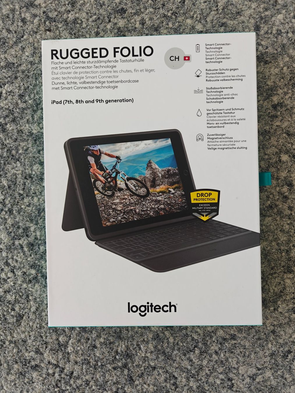 Logitech Tastiere: Logitech Rugged Folio iPad Hülle / Tastatur – Nuovo e nell'imballaggio originale da Zürich venduto da L-and-A 2