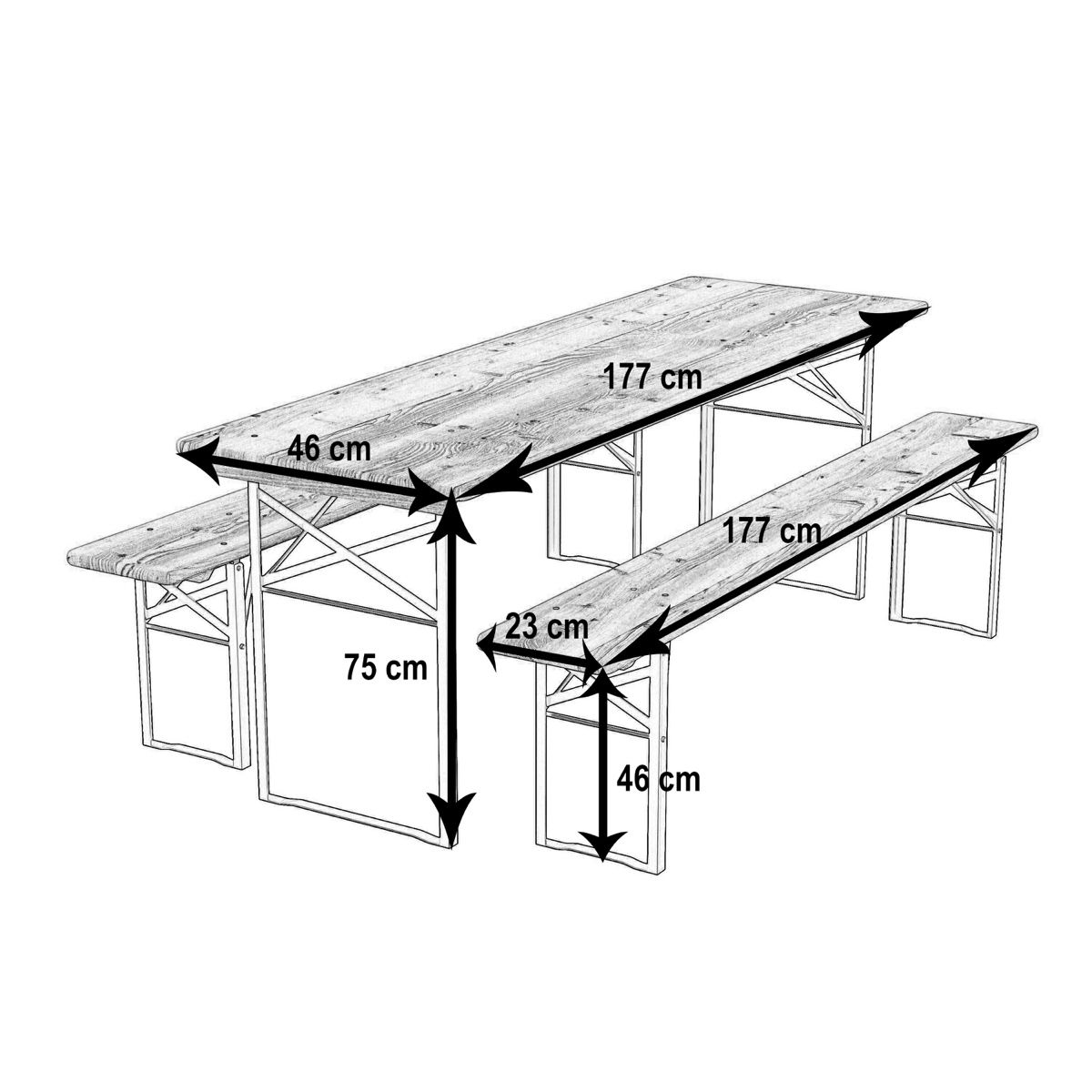 Set di tavolo e panche: Festbank Bierzeltgarnitur 177x46cm – Usato da Magden venduto da Raybs7 2