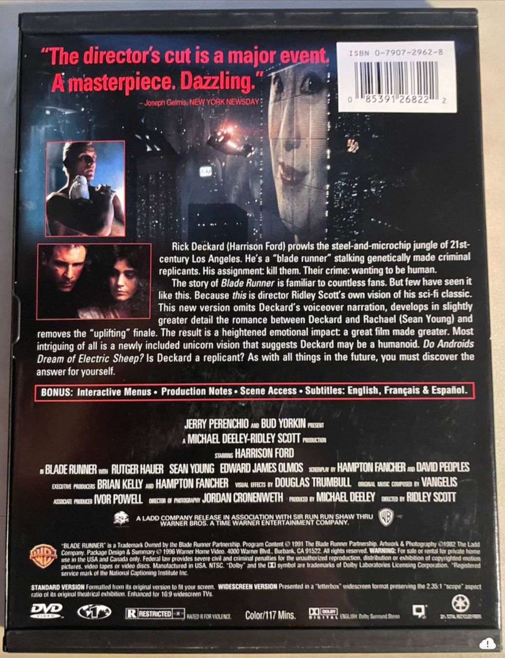 Alle DVDs: Blade Runner (1982) Director's Cut (Code1) – Gebraucht aus Brunnen von Barfly5 1
