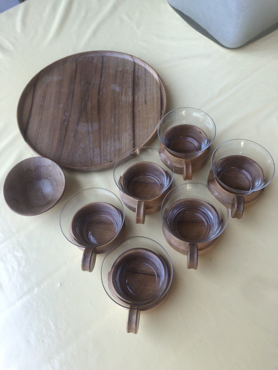 Geschirrsets: 6 Teegläser mit Aperoschale und Tablett, Garten, Terasse – Gebraucht aus Winkel von Kade50 3