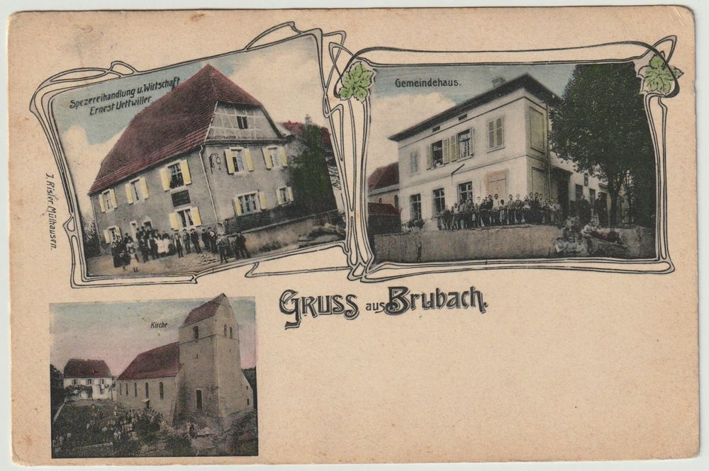 Bruebach, Brubach bei Mulhouse, Alsace, Deutsches Reich 1907 Kaufen