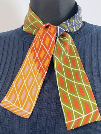 Twilly kleiner Schal 100% Seide handmade Silvia-K multicolor
