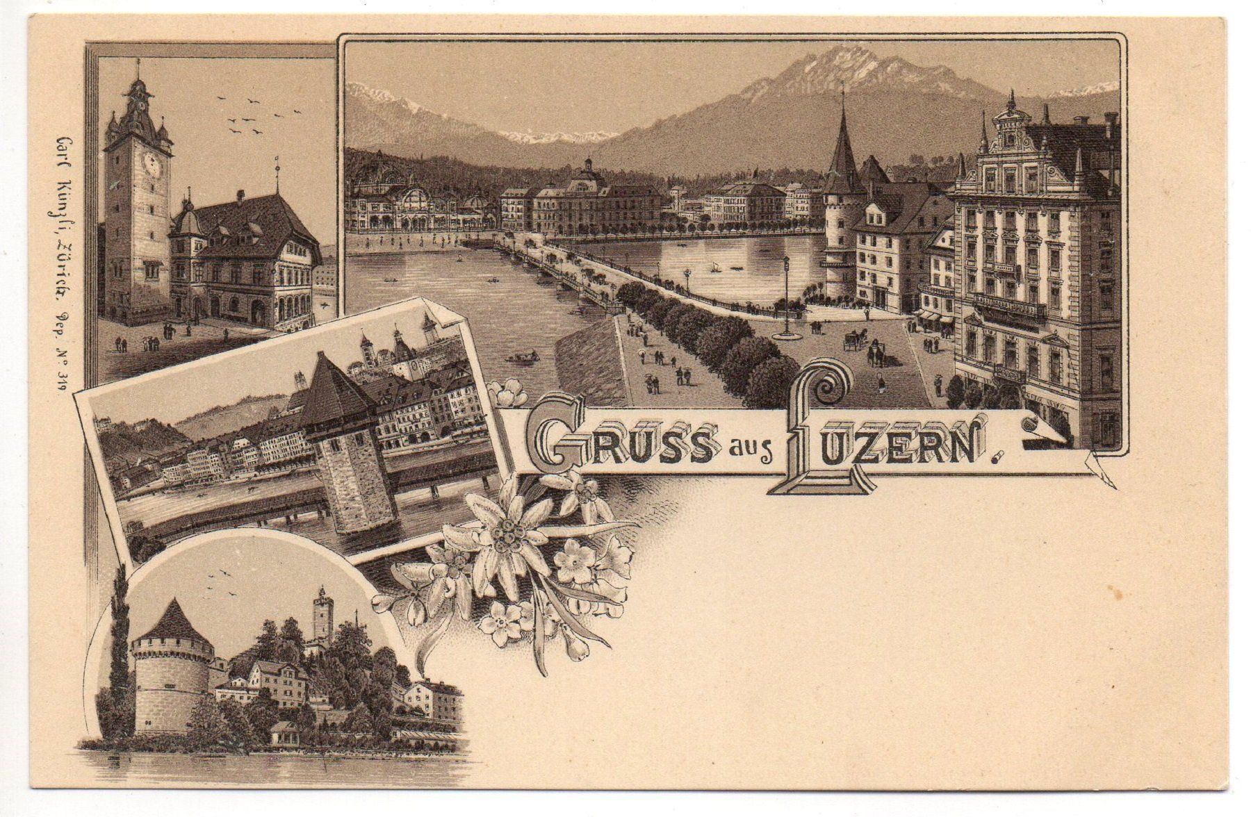 Cartoline postali: LITHO Gruss aus LUZERN – Nuovo (secondo la descrizione) da Jona venduto da philajona