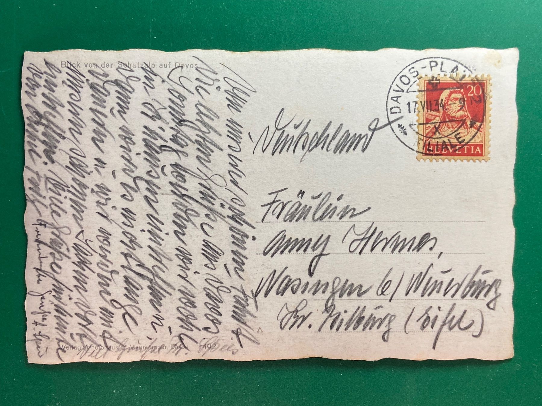 Cartoline postali: Blick von der Schatzalp auf Davos – Usato da Steg VS venduto da _vinci_ 1