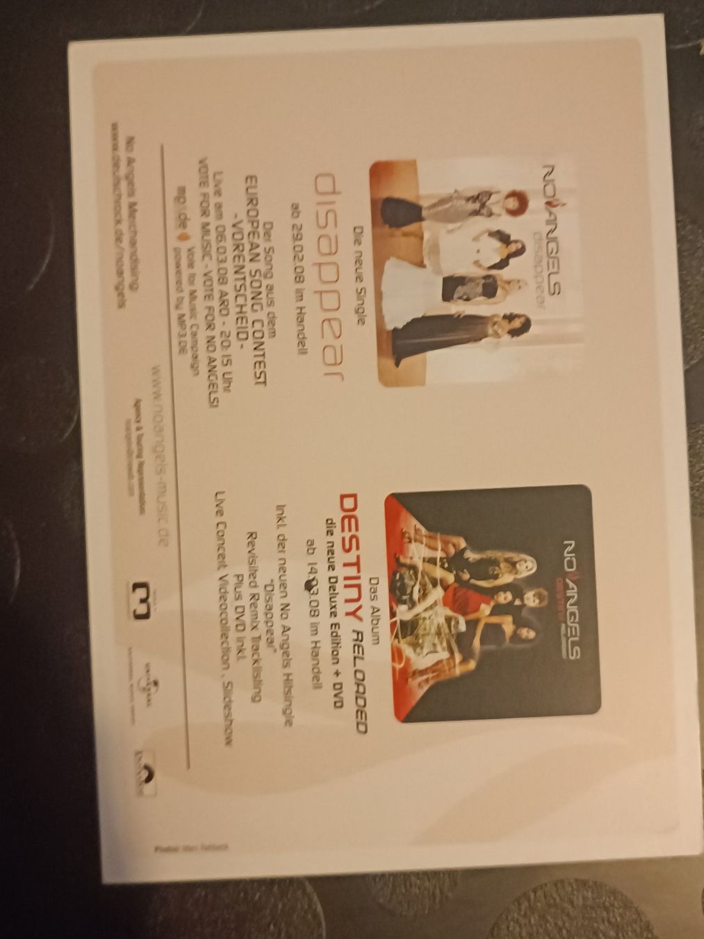 Autografi: No Angels - handsigniert – Usato da Menziken venduto da Artographs 1
