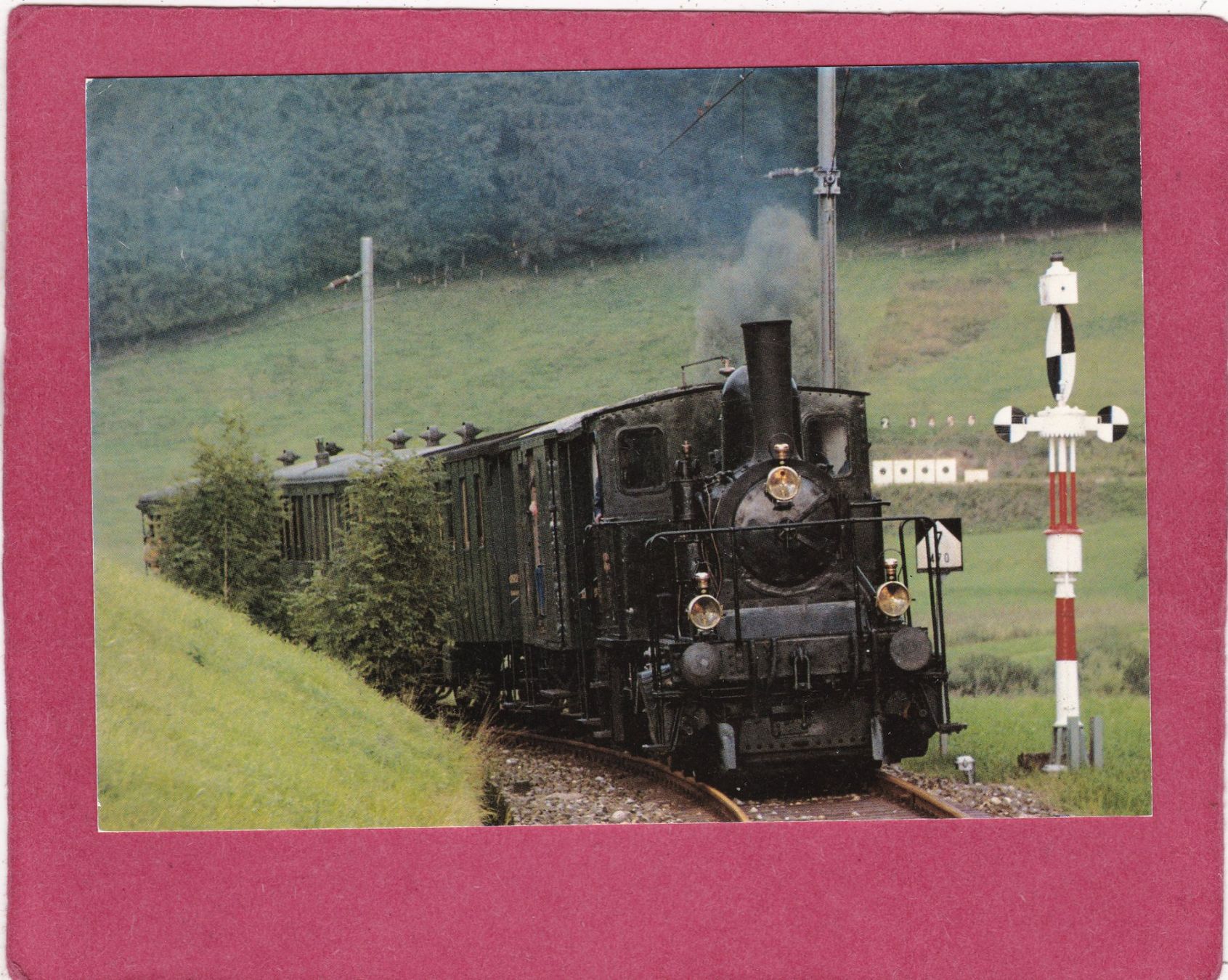 Cartoline postali: DVZO Dampfzug beim Einfahrtssignal Bäretswil  Tigerli – Usato da Herisau venduto da Lisegrat2008