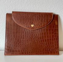 BALLY Aktenmappe aus Leder in Cognac | Croco Stil | Vintage