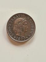 Schweizer 5 Rappen Münze, Jahrgang 1970