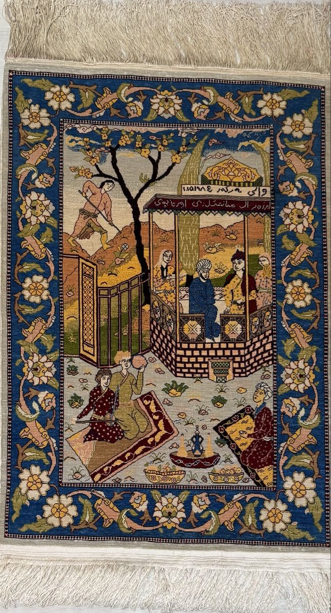 Tappeti: Hereke💥Wunderschönen  Seidenteppich (Bilderteppich)75x52.cm – Usato da Sempach venduto da Star7 5