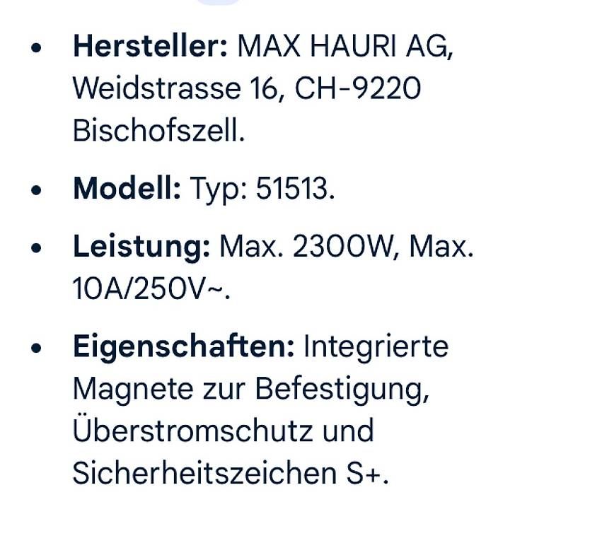 Spine: Steckdosenleiste 7fach magnetisch – Usato da Bronschhofen venduto da Oggy0 3