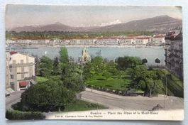 Genève - Place des Alpes et le Mont-Blanc