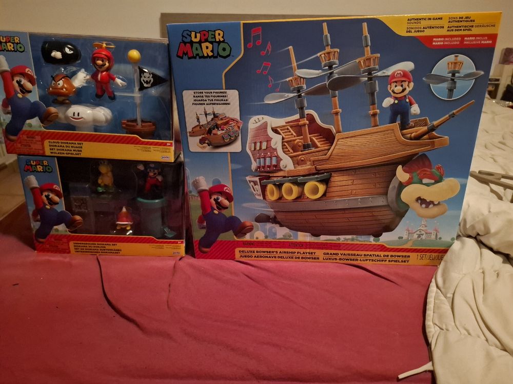 Super Mario Set Deluxe Bowser's Airship Playset, Nuovo! (Neu und ...
