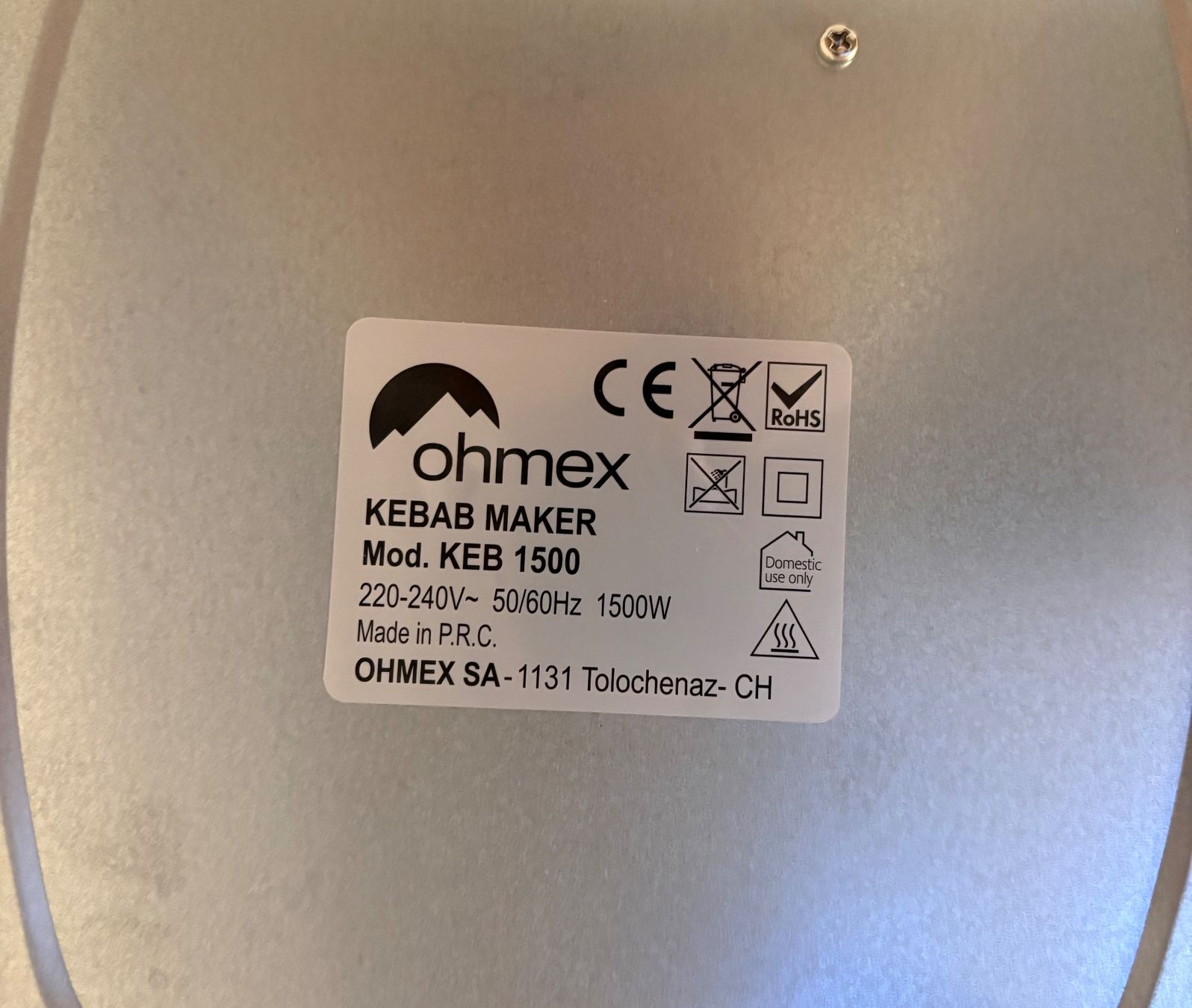 Ohmex Grills: Ohmex Dönergerät KEB-1500 – Gebraucht aus Effretikon von put_vf27 5