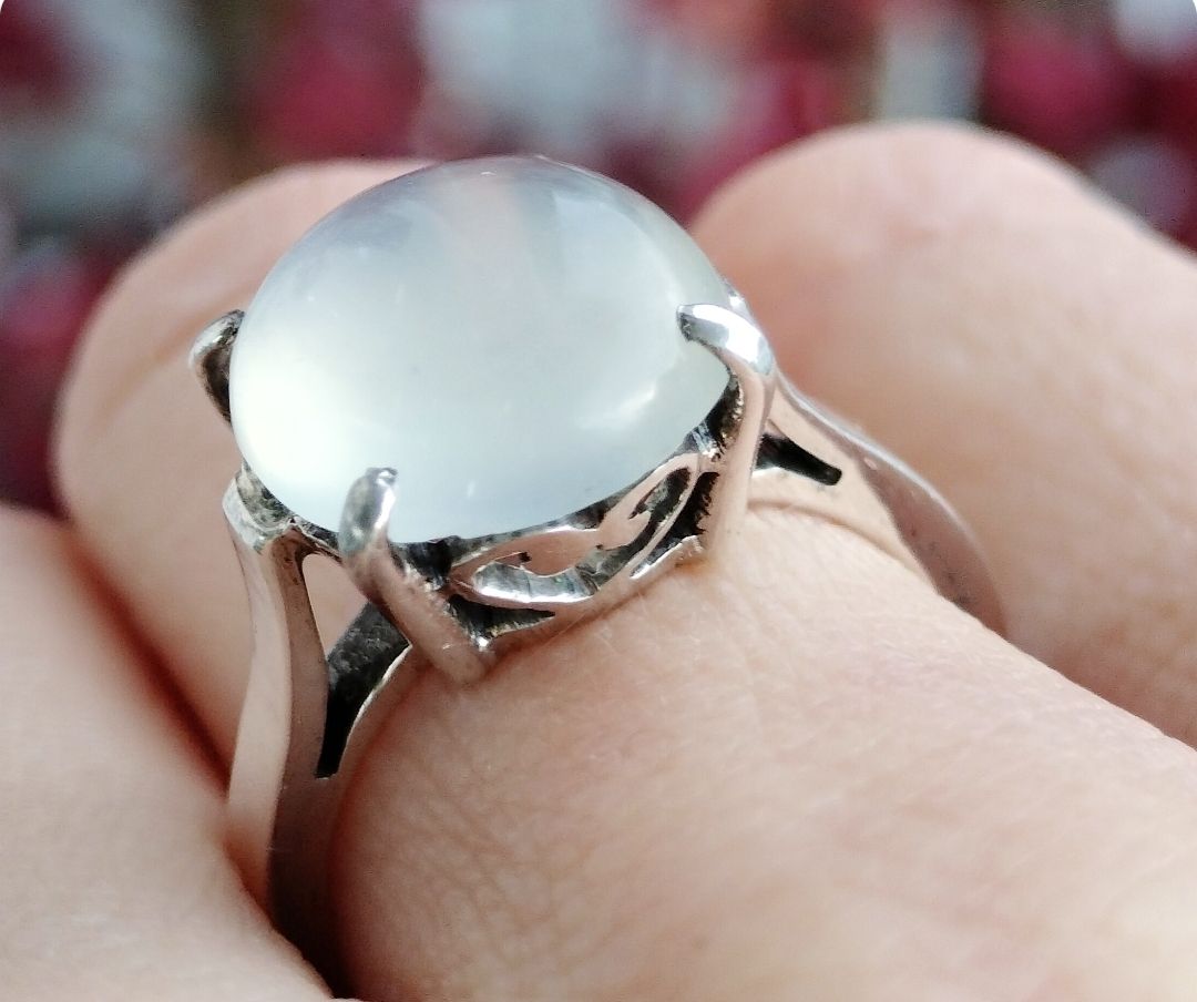 Anelli: ✨Antiker Cateye Mondstein Silber Ring – Usato da schwyz venduto da larry91sz 6