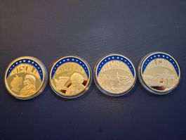 4 Gedenkmünzen ECU (D, Oe, LUX, Bel)