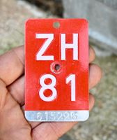 Velonummer ZH von 1981 - Zürich - ZH 81