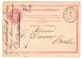 Entier postal Les Moulins-Chateau d'Oex  pour Bulle