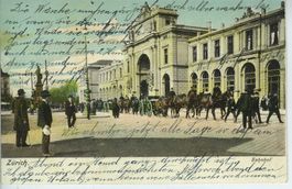 Zürich - Bahnhof - Militärgespanne
