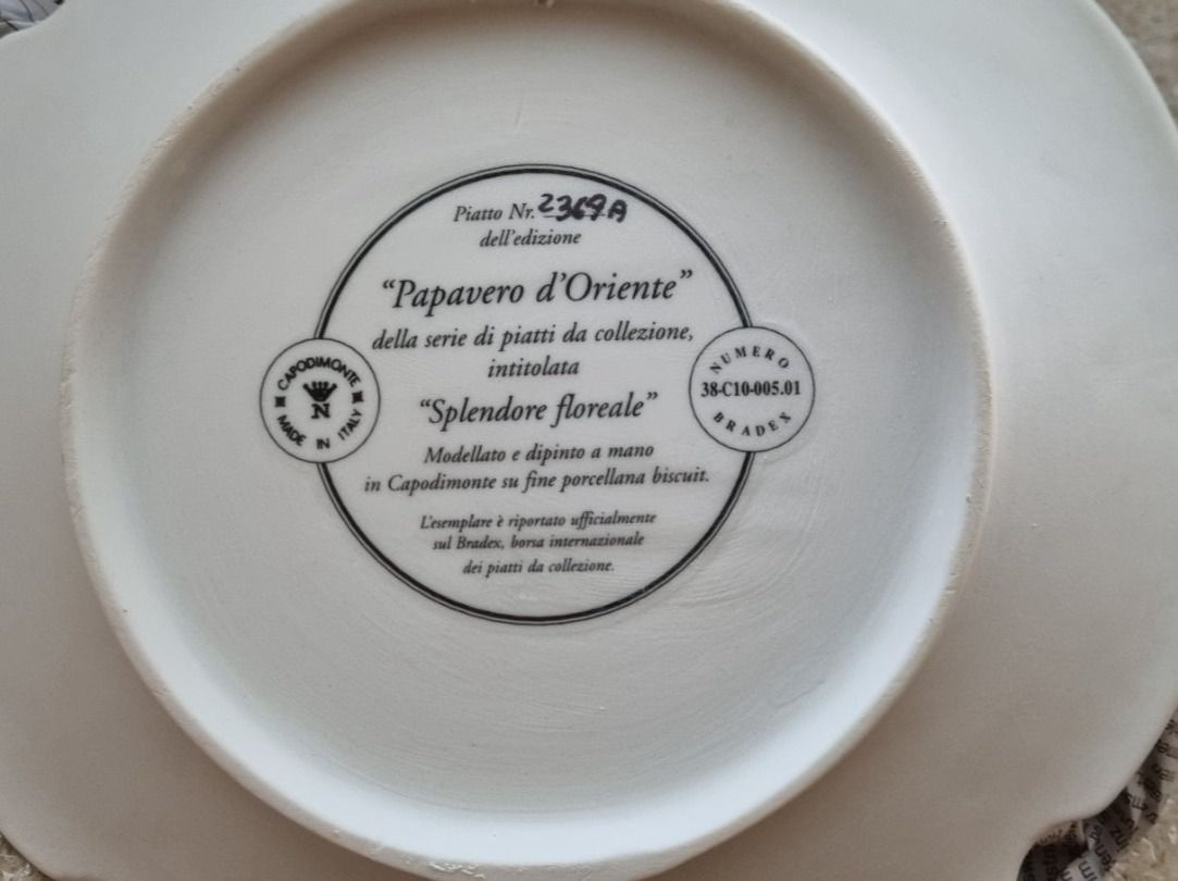Piatti: Mohnblumen Relief Teller Made in Italy – Usato da Merishausen venduto da Ussta1 2