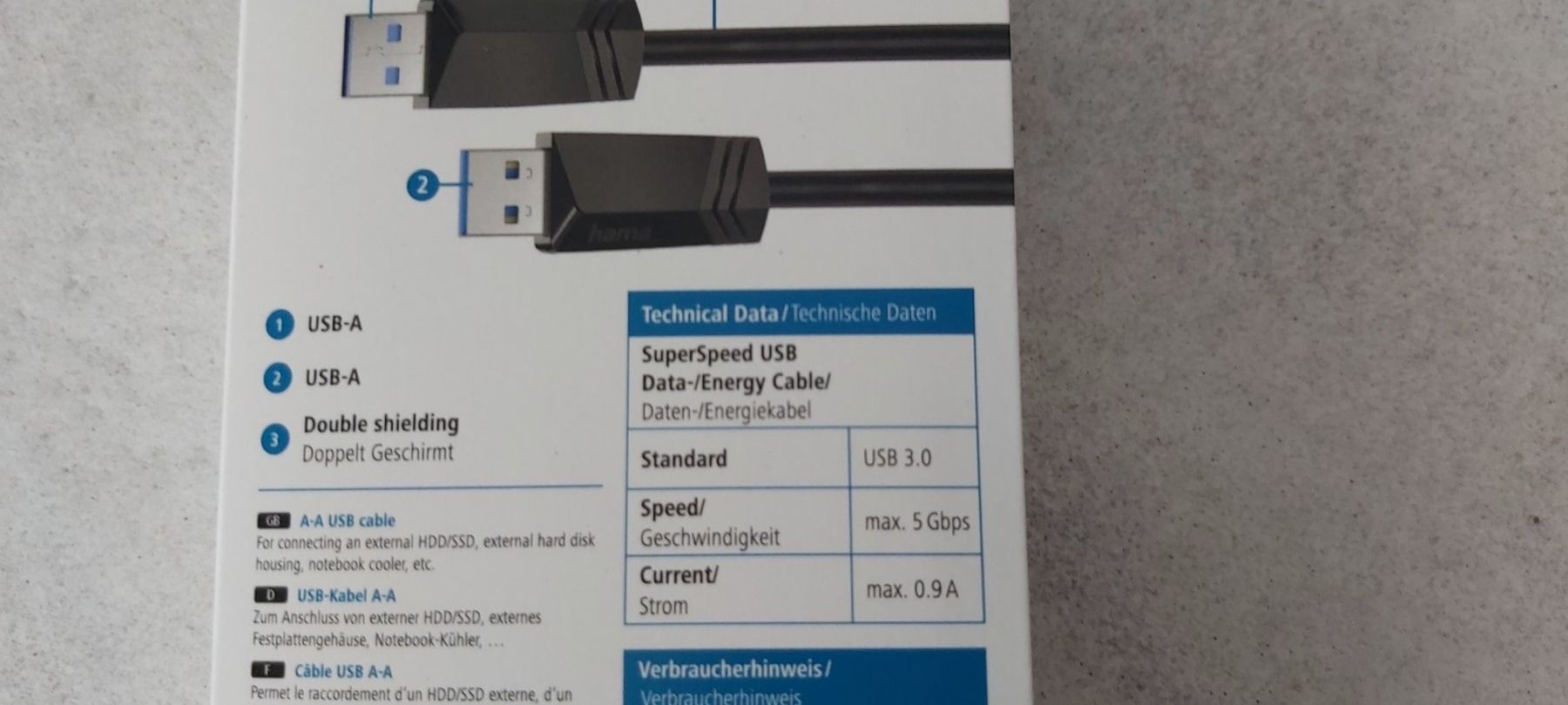 Hama Cavi: USB CABLE A-A – Nuovo e nell'imballaggio originale da Schwarzenbach SG venduto da mel_s6jj 2