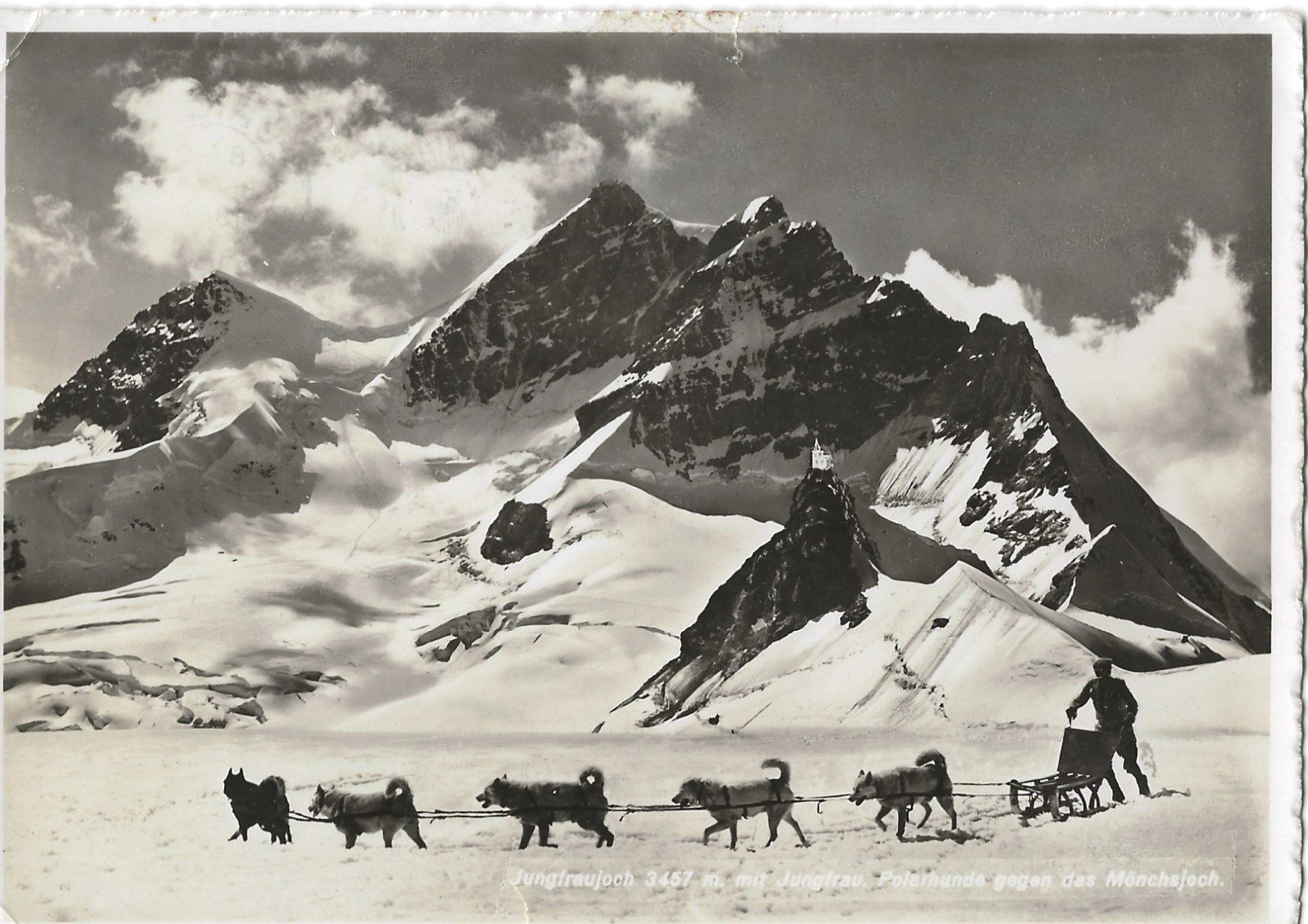 Cartoline postali: Jungfraujoch, Polarhunde, 1956 – Usato da Frauenfeld venduto da Merk52