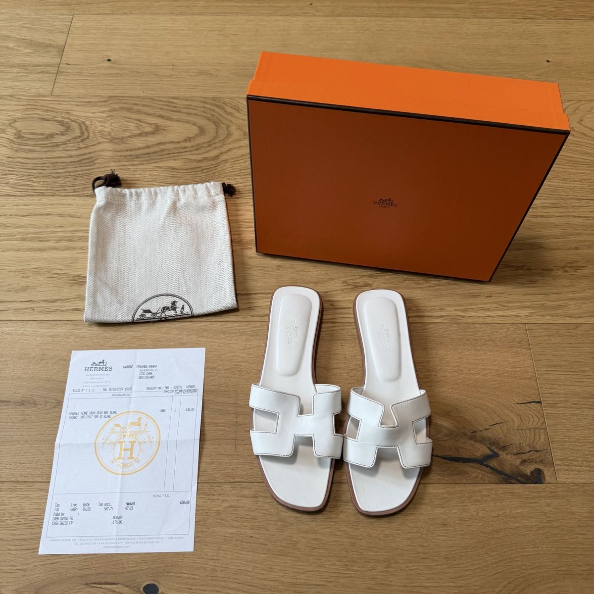 Hermès Scarpe da donna: Hermes Oran Sandalen Grösse 38.5 white – Usato da Cham venduto da nad_z2js