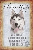 Blechschild-STECKBRIEF-SIBERIAN HUSKY HU