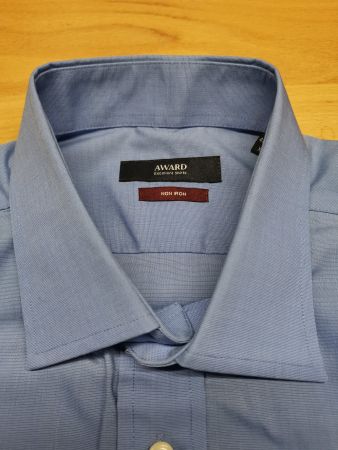 Herrenhemd Langarm, AWARD, tiefes Mittelblau