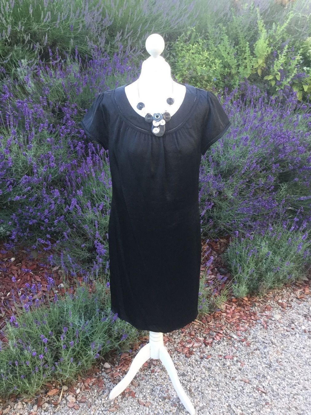 Vestiti: Robe noire satinée CASA BLANCA, taille 38, NEUF – Nuovo (secondo la descrizione) da Agiez venduto da chouchanelle
