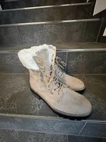 Stiefeletten gefüttert beige Schnürung guter Zustand