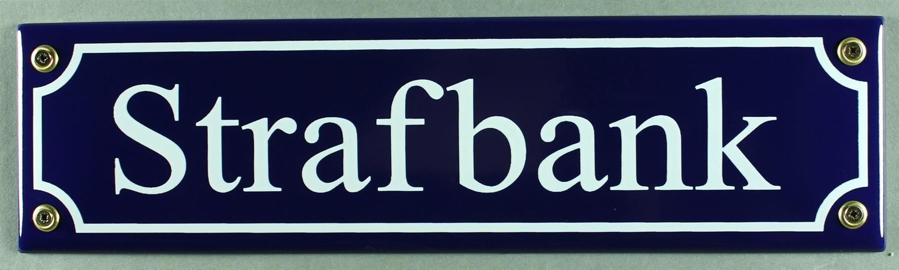Schilder: Emaille-Schild-STRAFBANK-BLAU – Neu und originalverpackt aus Rupperswil von big-one-sale