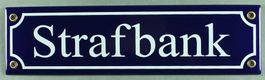 Emaille-Schild-STRAFBANK-BLAU