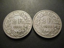 2 x 2.-Fr 1914 + 1922 Superbes pièces  Superbe qualité