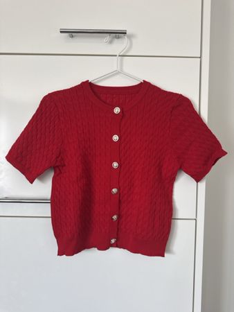 Rotes Strick-T-Shirt, Grösse S, Top Zustand